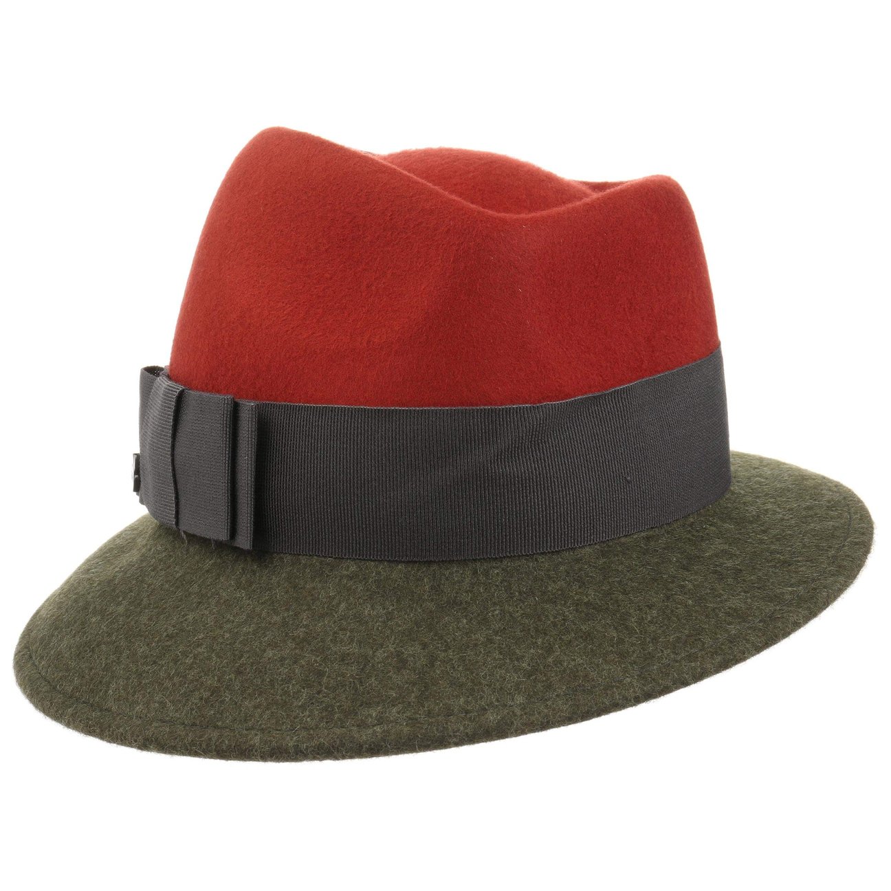 Lierys Women's Rust-Olive Asym Twotone Wool Felt Hat By