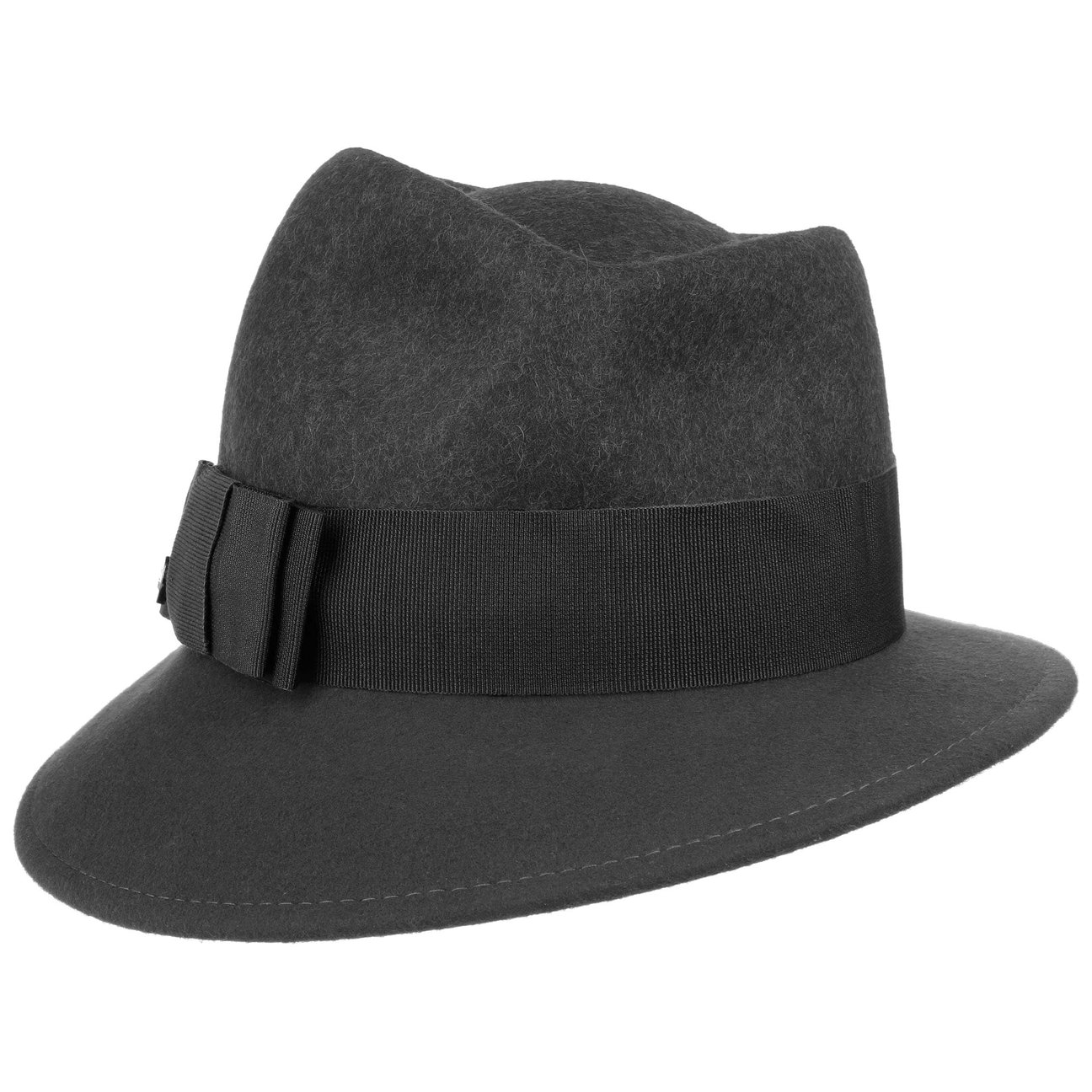 Lierys Women's Anthracite-Black Asym Twotone Wool Felt Hat By