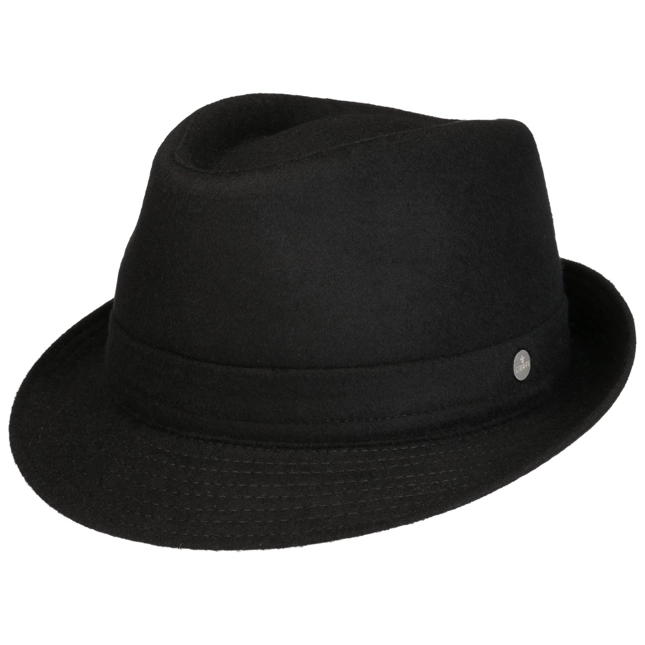 Lierys Women's Black Aneb Virgin Wool Trilby Hat By
