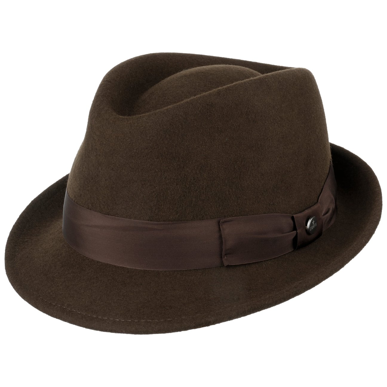 Lierys Women's Dark Brown Classic Wool Trilby Hat By