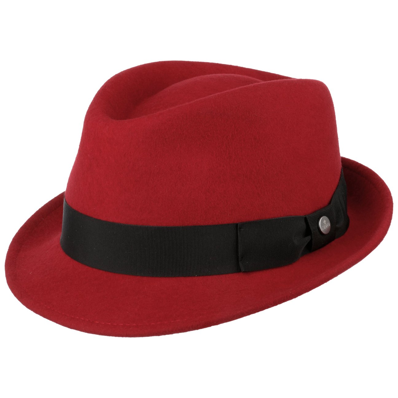Lierys Women's Dark Red Classic Wool Trilby Hat By