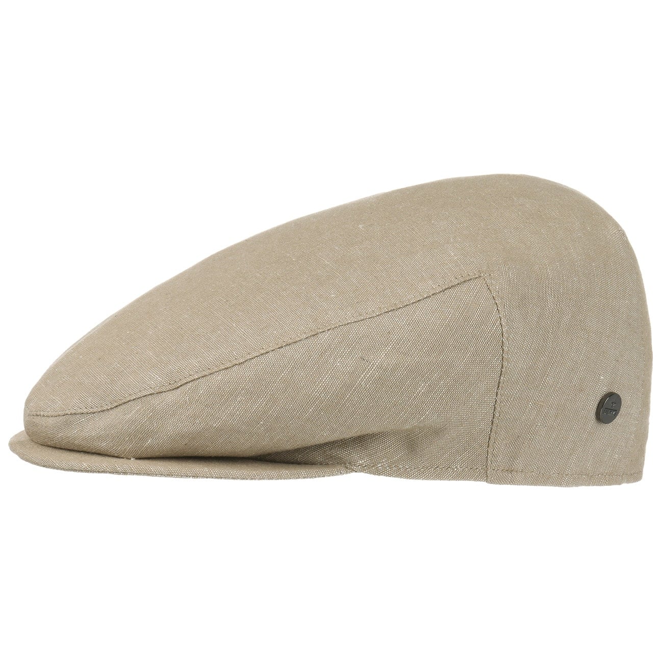 Lierys Men's Beige Inglese Linen Flat Cap By