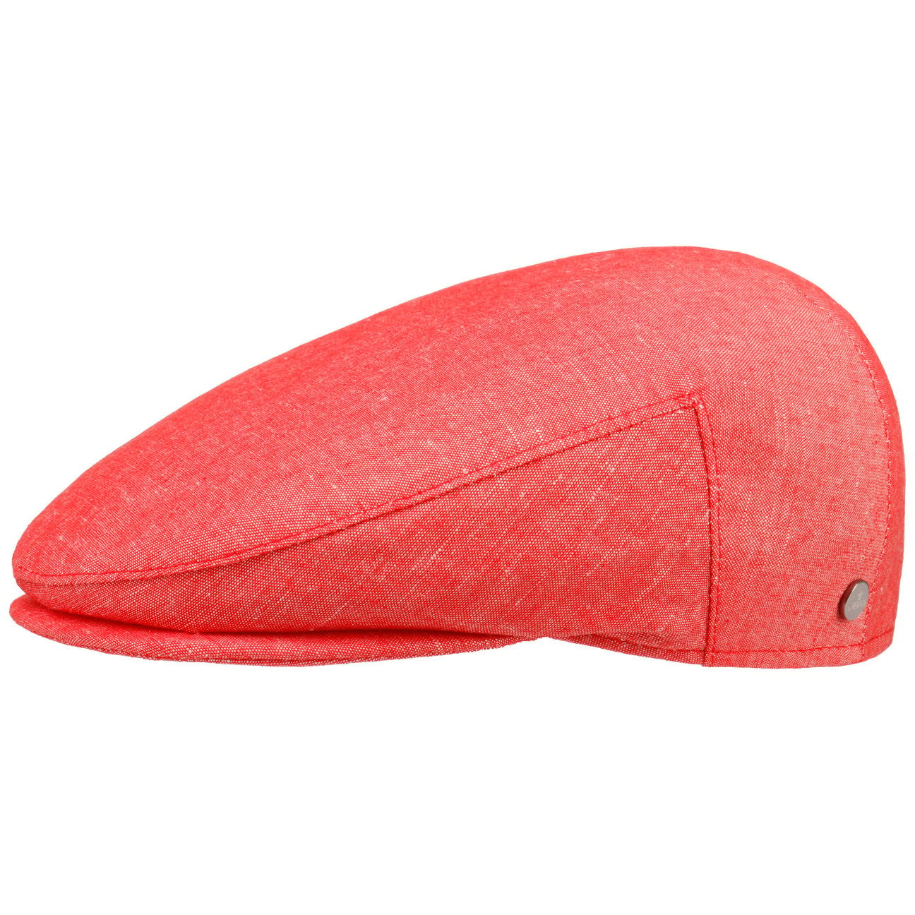 Lierys Men's Red Inglese Linen Flat Cap By