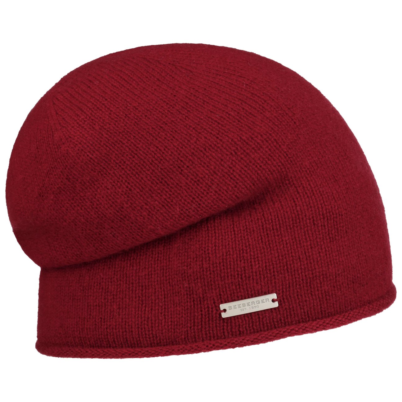 Seeberger Women's Bordeaux Rolled Edge Cashmere Beanie By