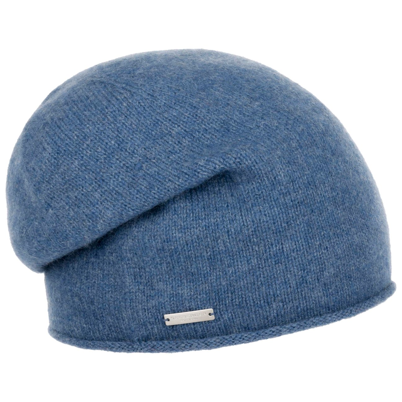 Seeberger Women's Denim Rolled Edge Cashmere Beanie By