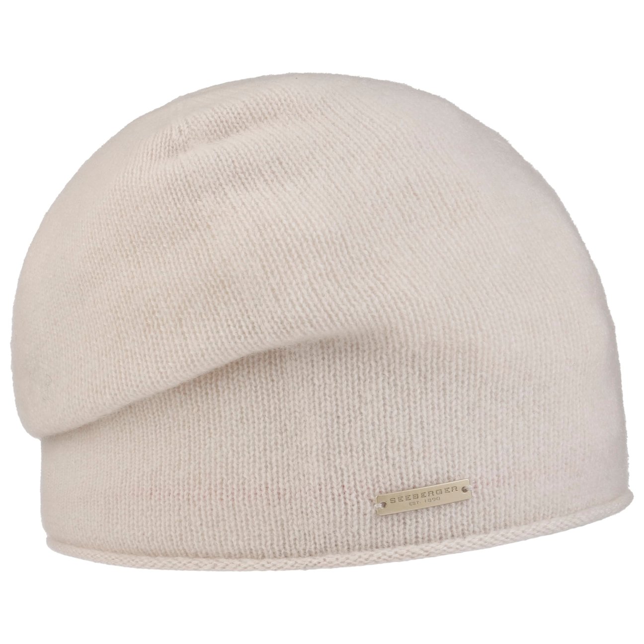 Seeberger Women's Oatmeal Rolled Edge Cashmere Beanie By