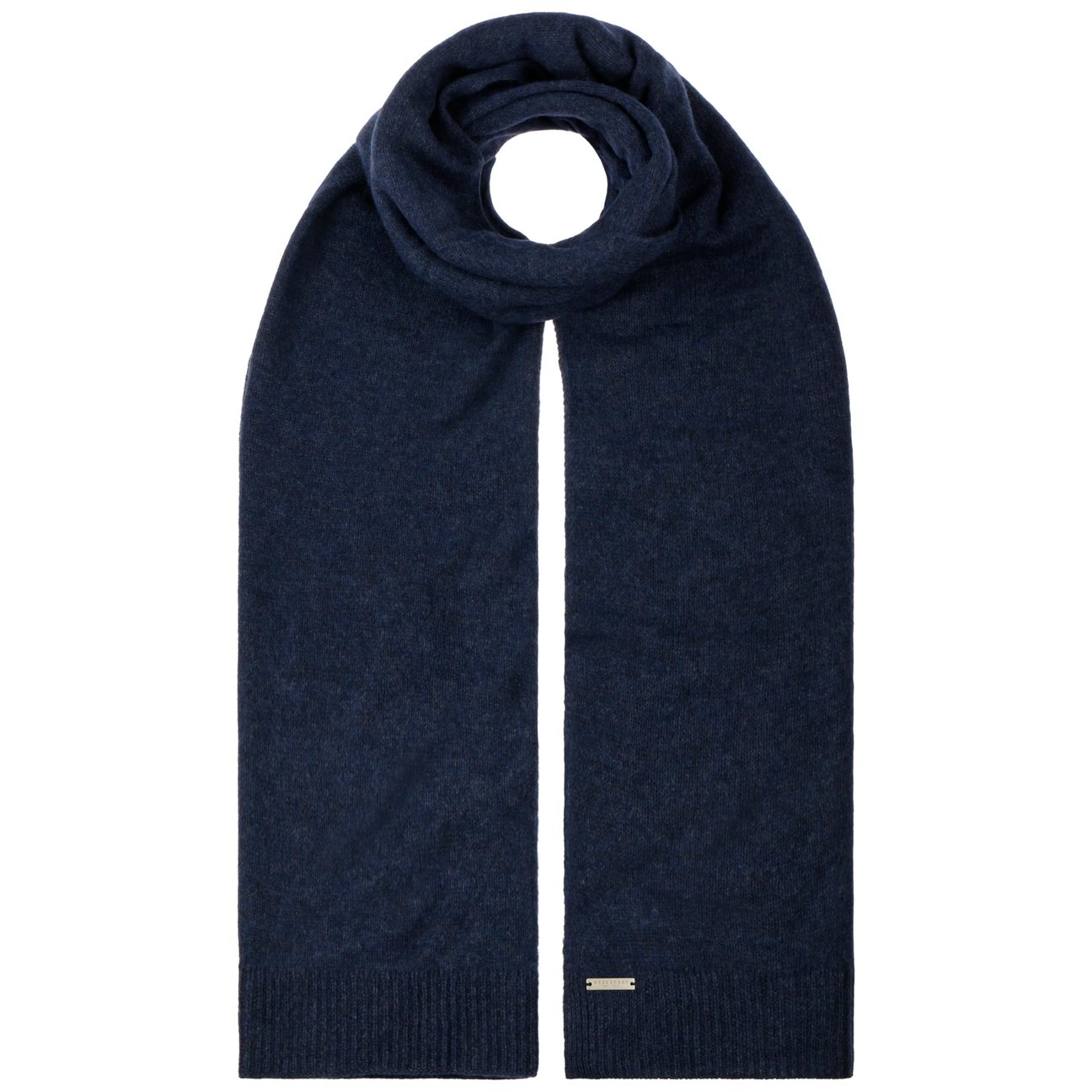 Seeberger Women's Navy-Mottled Cashmere Winter Scarf By