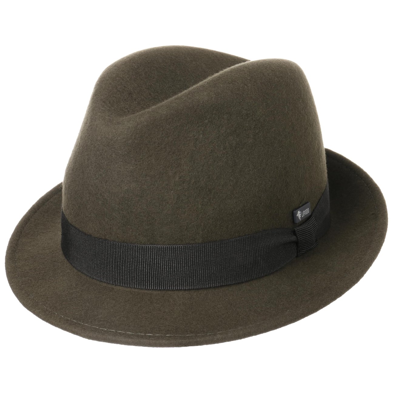 Lipodo Olive Kids Wool Felt Trilby Hat By
