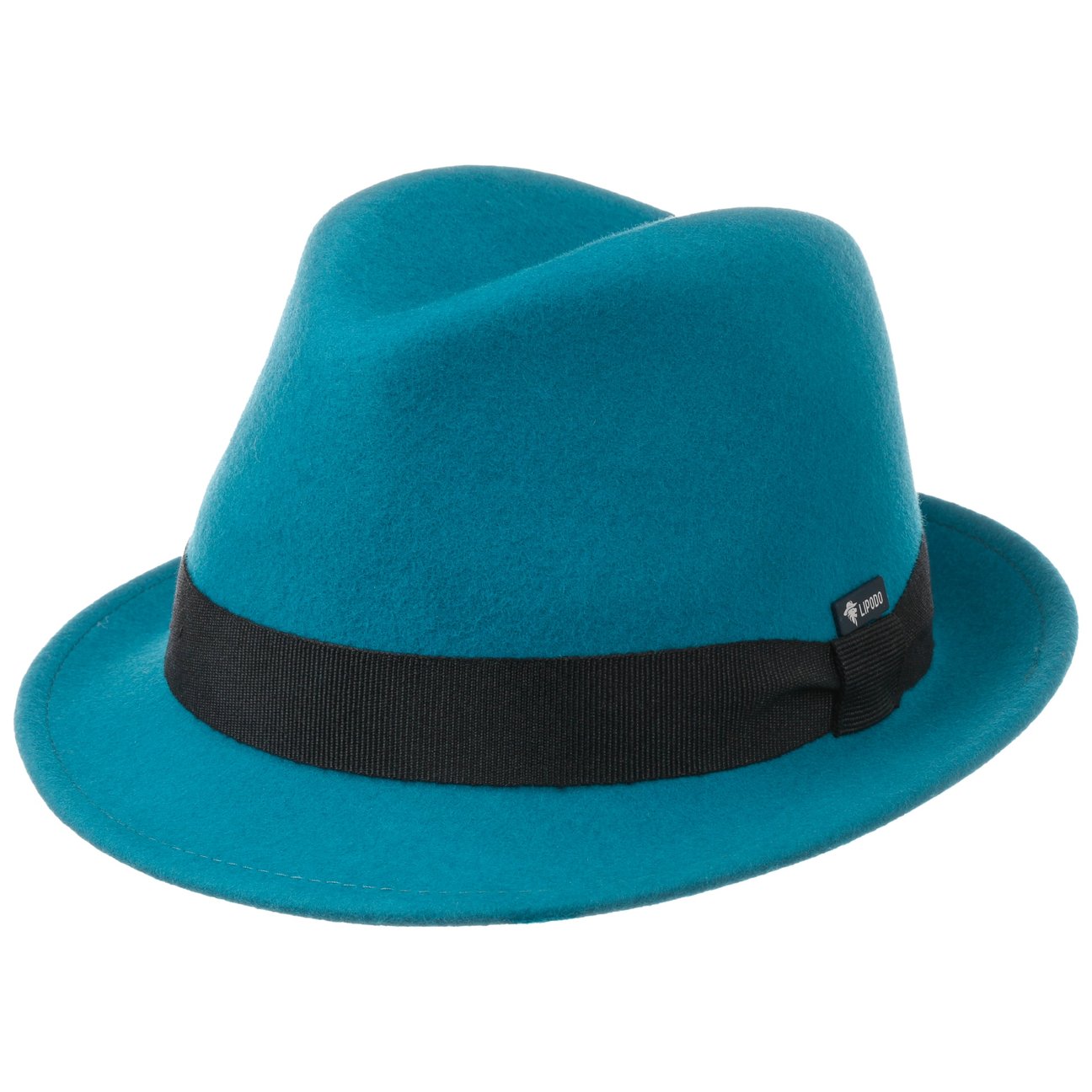 Lipodo Petrol Blue Kids Wool Felt Trilby Hat By