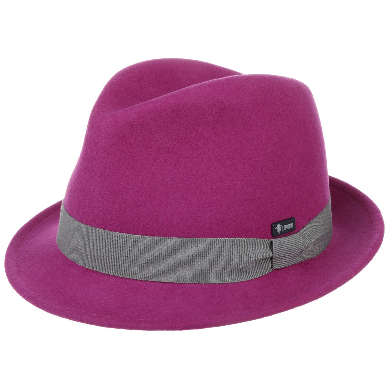 Lipodo Fuchsia Kids Wool Felt Trilby Hat By