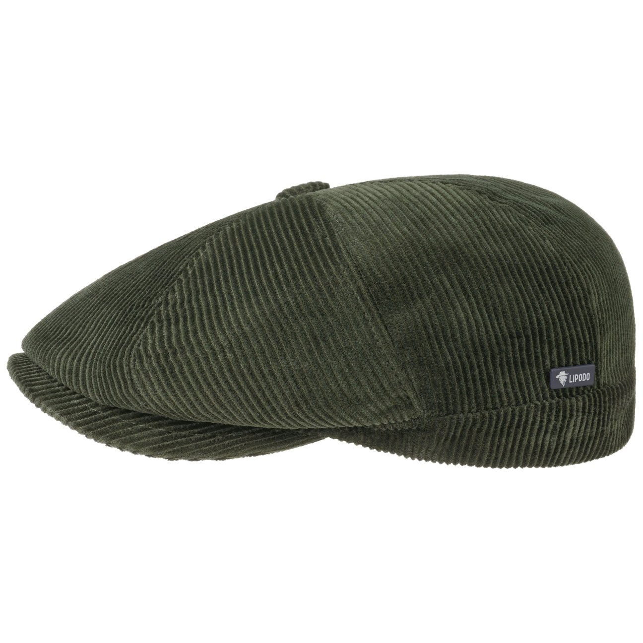 Lipodo Olive 8 Panel Cordial Flat Cap By