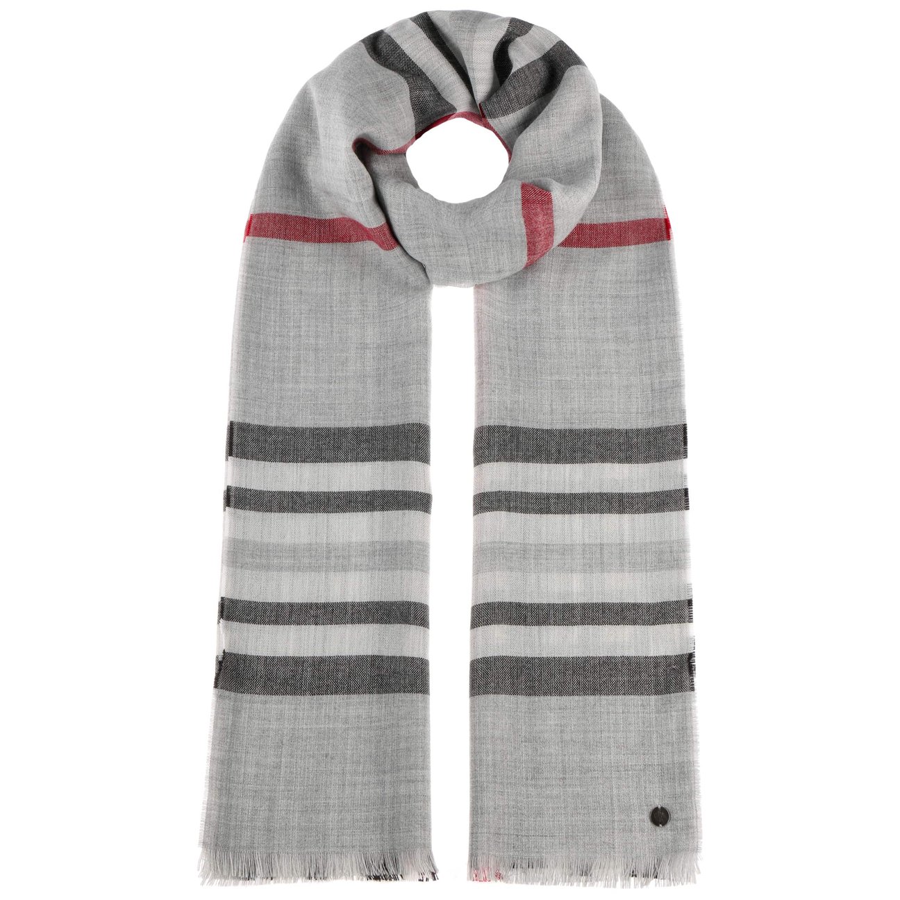 Fraas Women's Grey Basic Checked Scarf By