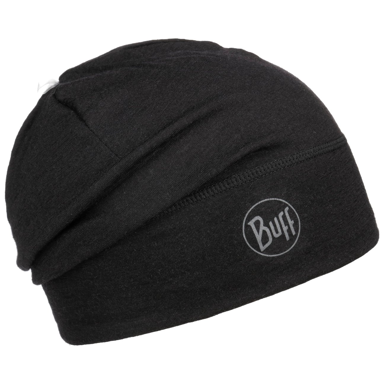Buff Merino Lightweight Beanie Solid Black 100% Merino Wool Hat - Image 6