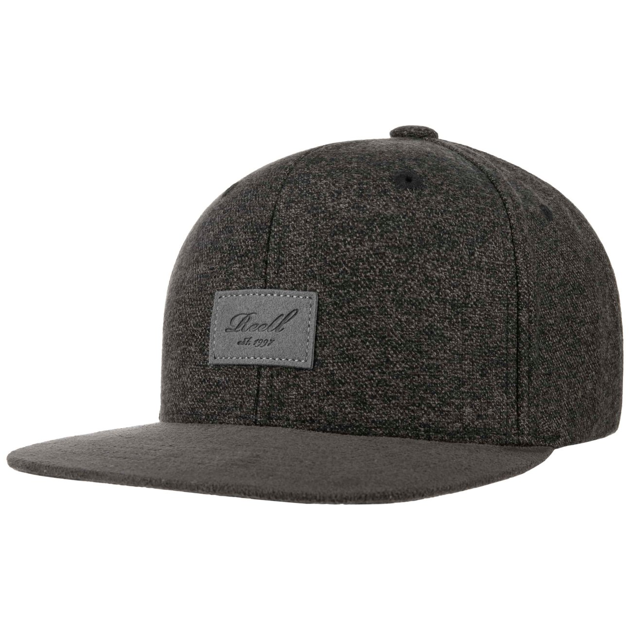 Reell Anthracite Suede 6 Panel Snapback Cap By