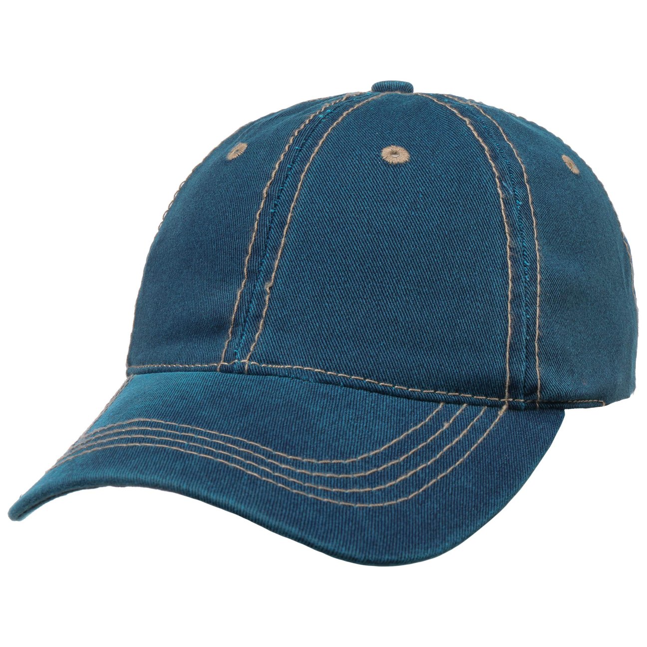 Lipodo Women's Petrol Blue Washed Denim Baseball Cap By