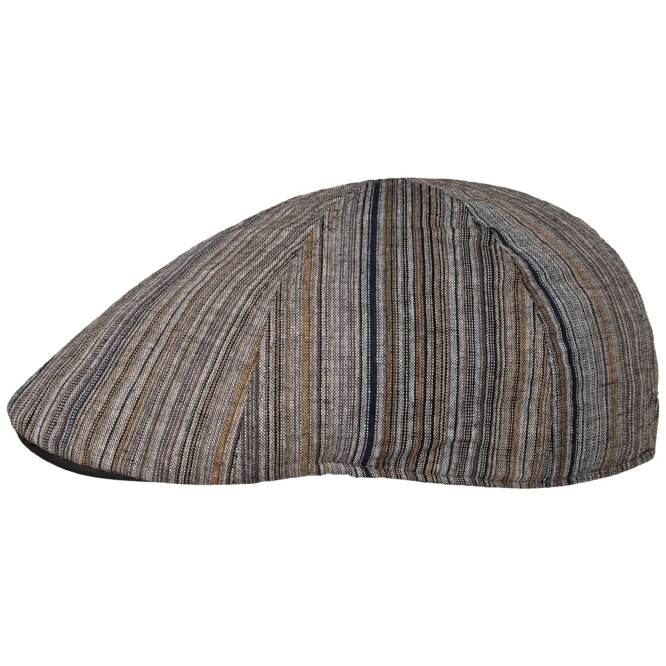 Lipodo Brown Linen Rayon Gatsby Flat Cap By