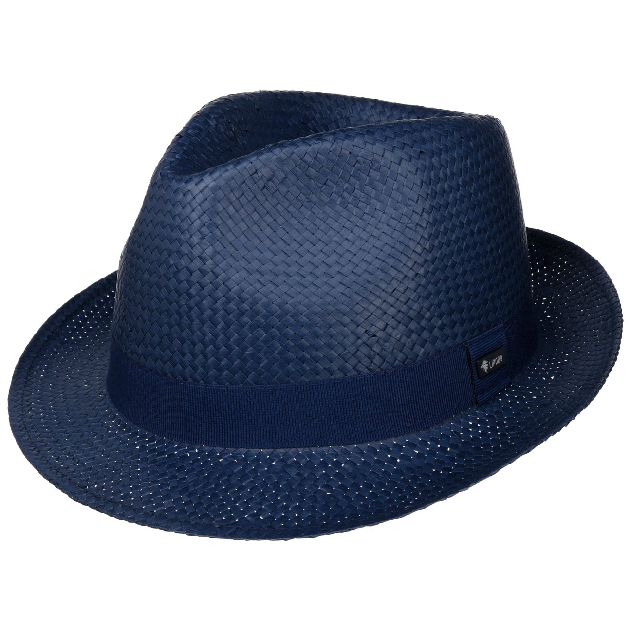 Lipodo Women's Blue Colour City Trilby Straw Hat By