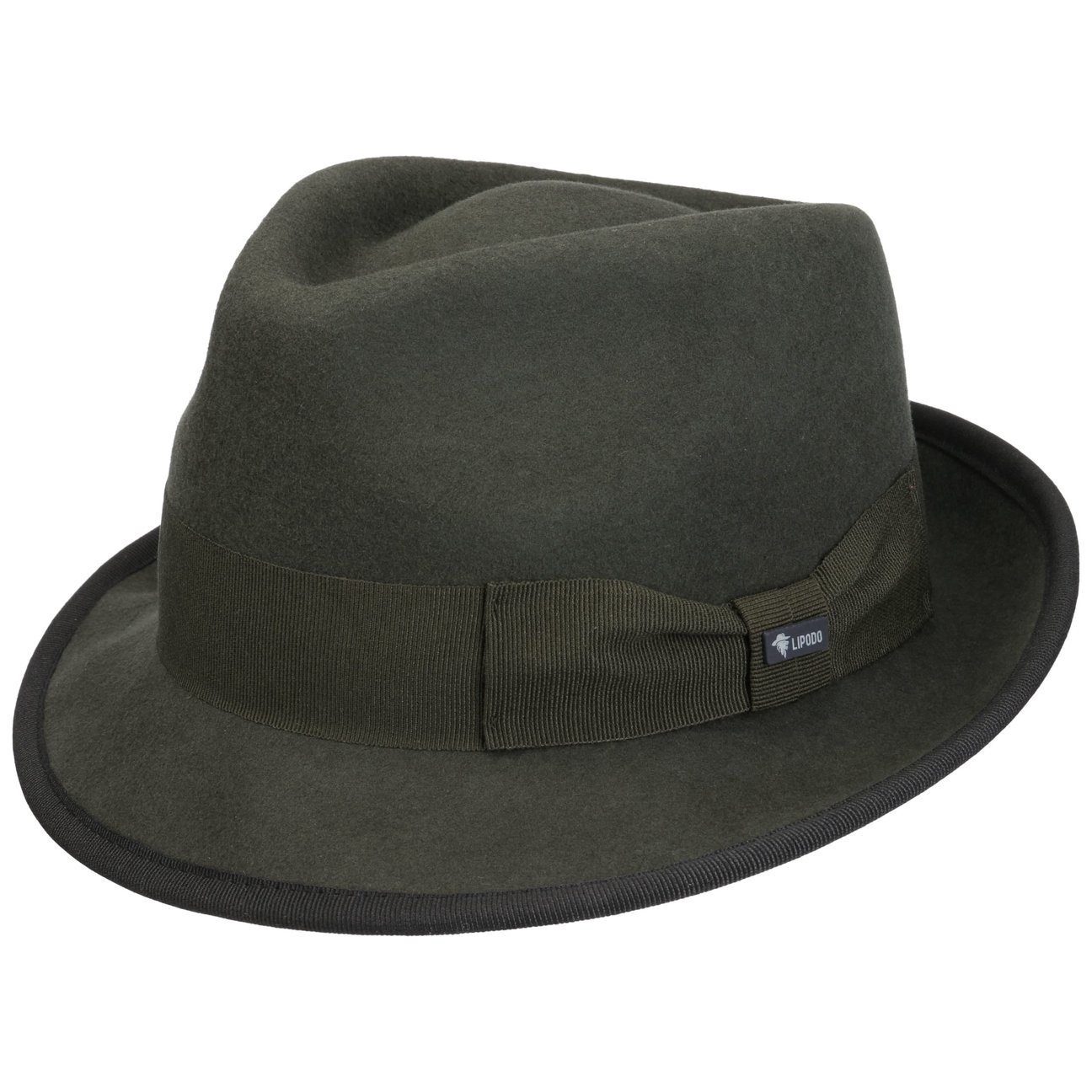 Lipodo Women's Olive The Classic Wool Trilby Felt Hat By