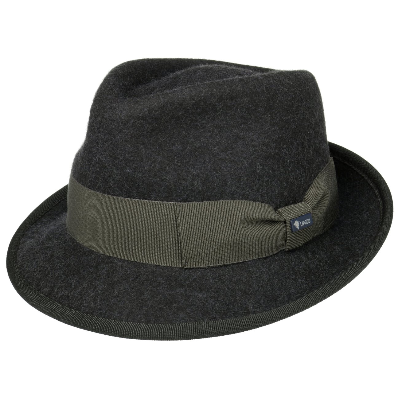 Lipodo Women's Anthracite The Classic Wool Trilby Felt Hat By