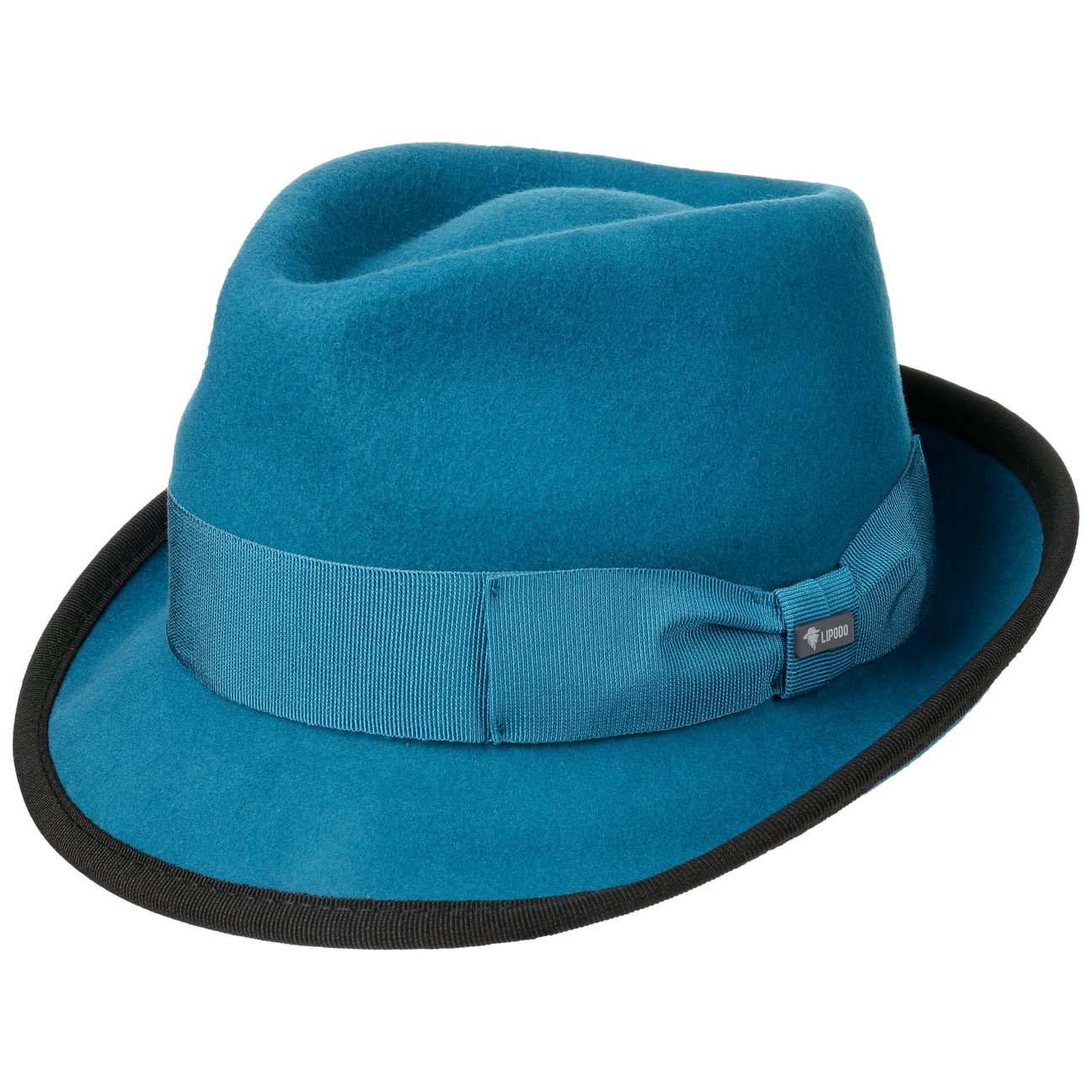 Lipodo Women's Petrol Blue The Classic Wool Trilby Felt Hat By