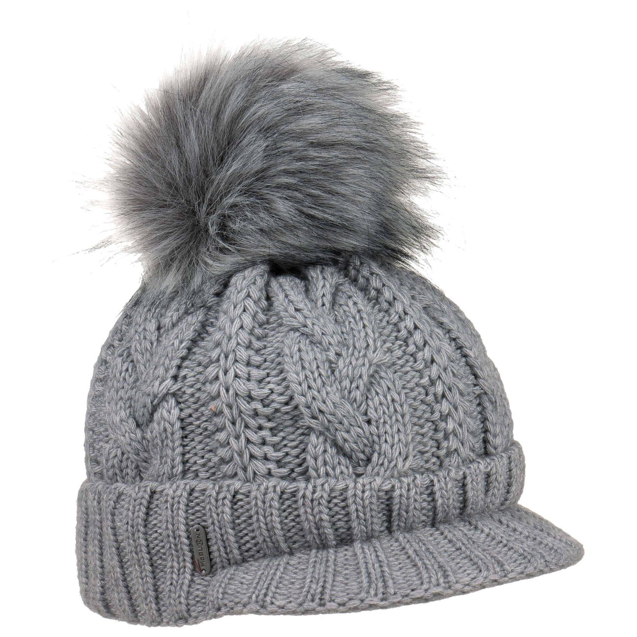 Mcburn Women's Grey Britta Cable Knit Beanie By