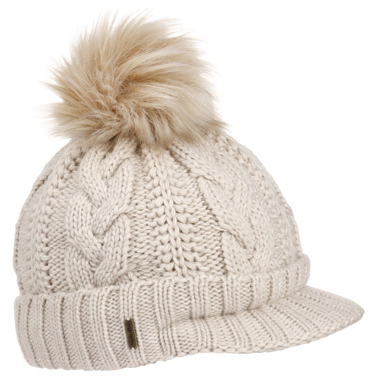 Mcburn Women's Beige Britta Cable Knit Beanie By