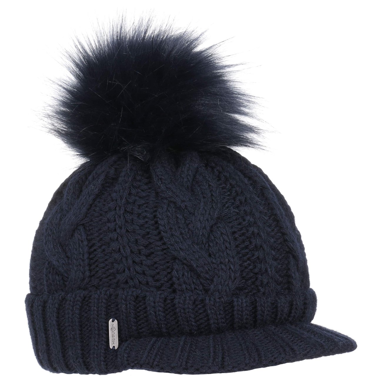 Mcburn Women's Navy Britta Cable Knit Beanie By