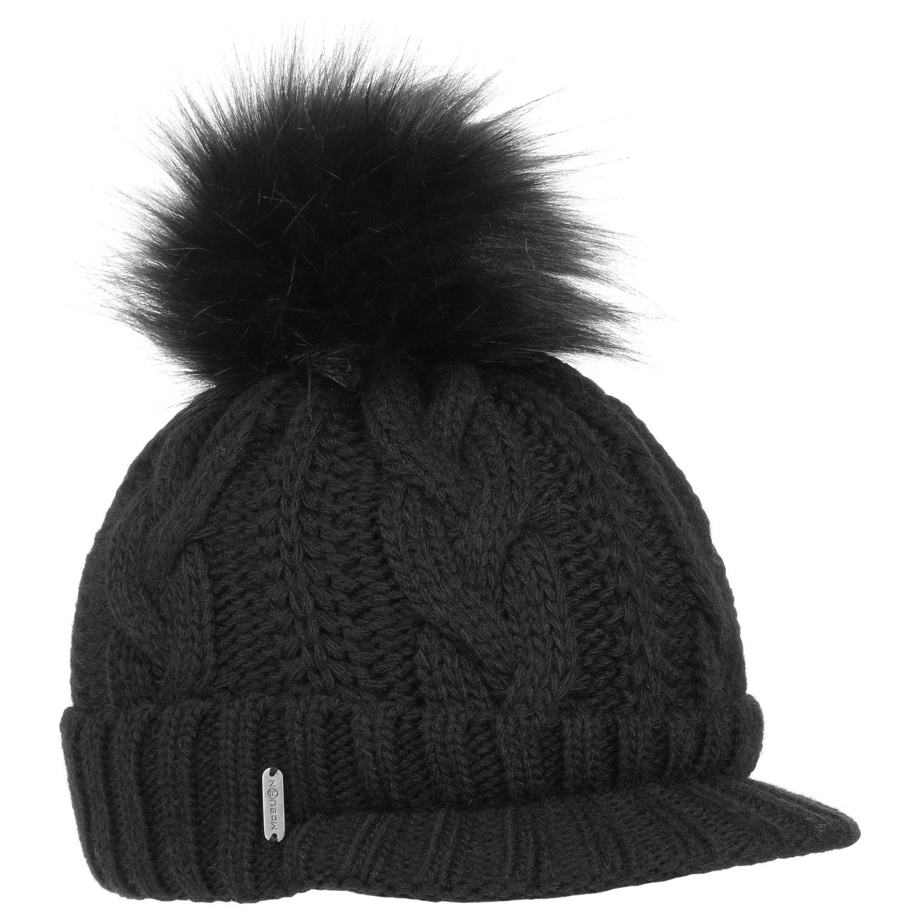 Mcburn Women's Black Britta Cable Knit Beanie By