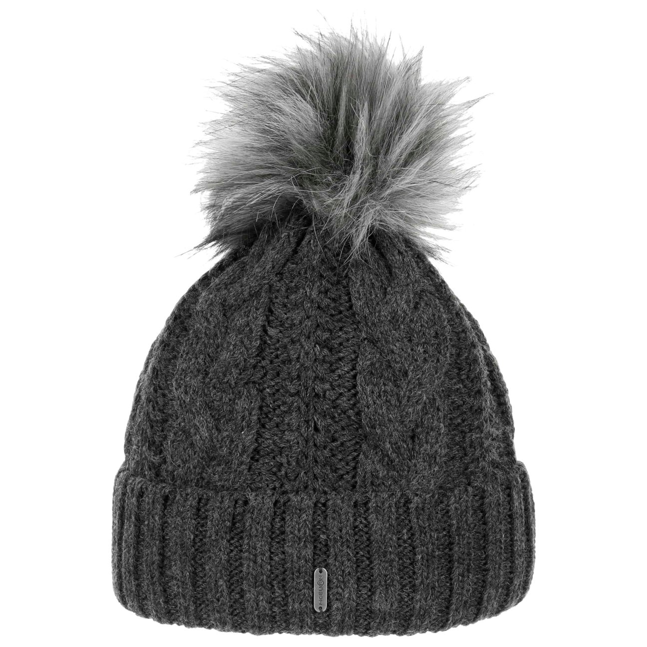 Mcburn Women's Anthracite Cable Knit Hat With Cuff By