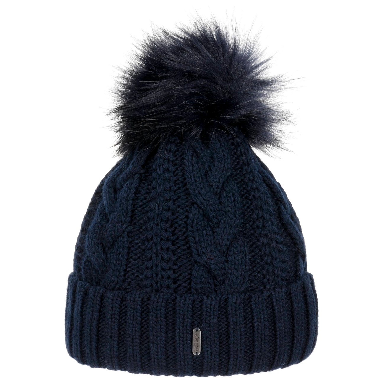Mcburn Women's Navy Cable Knit Hat With Cuff By