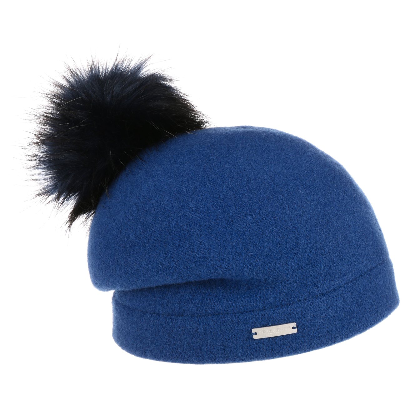 Seeberger Women's Blue Tamisa Milled Wool Hat By