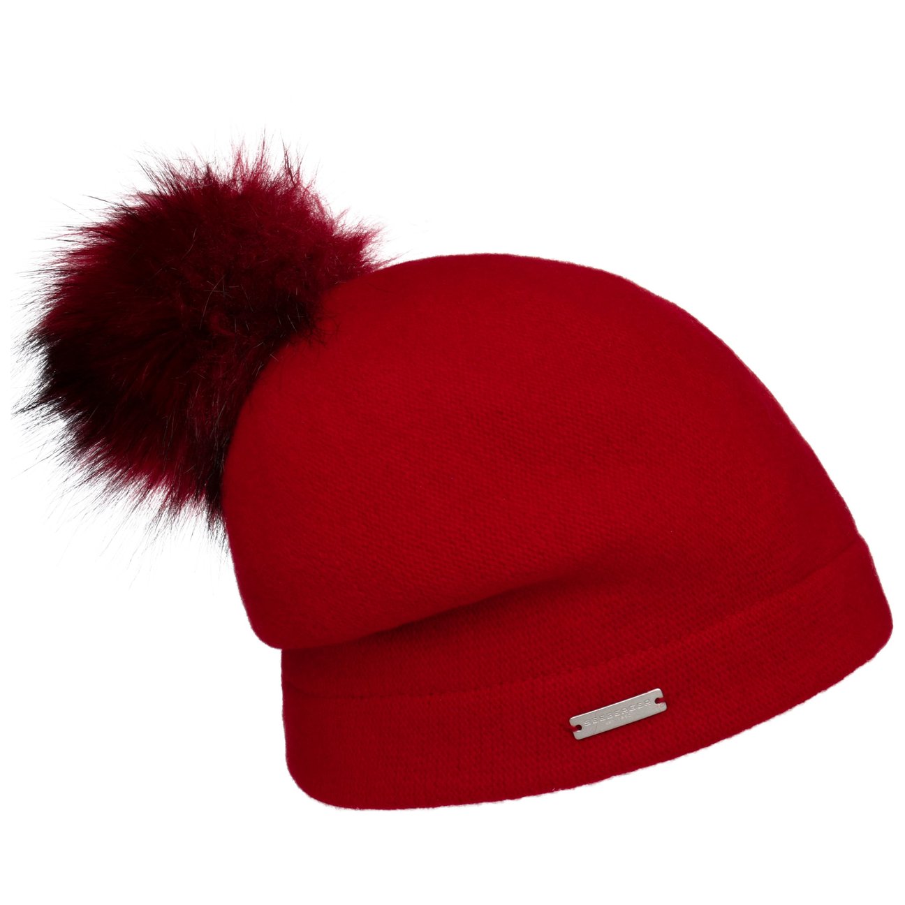 Seeberger Women's Red Tamisa Milled Wool Hat By