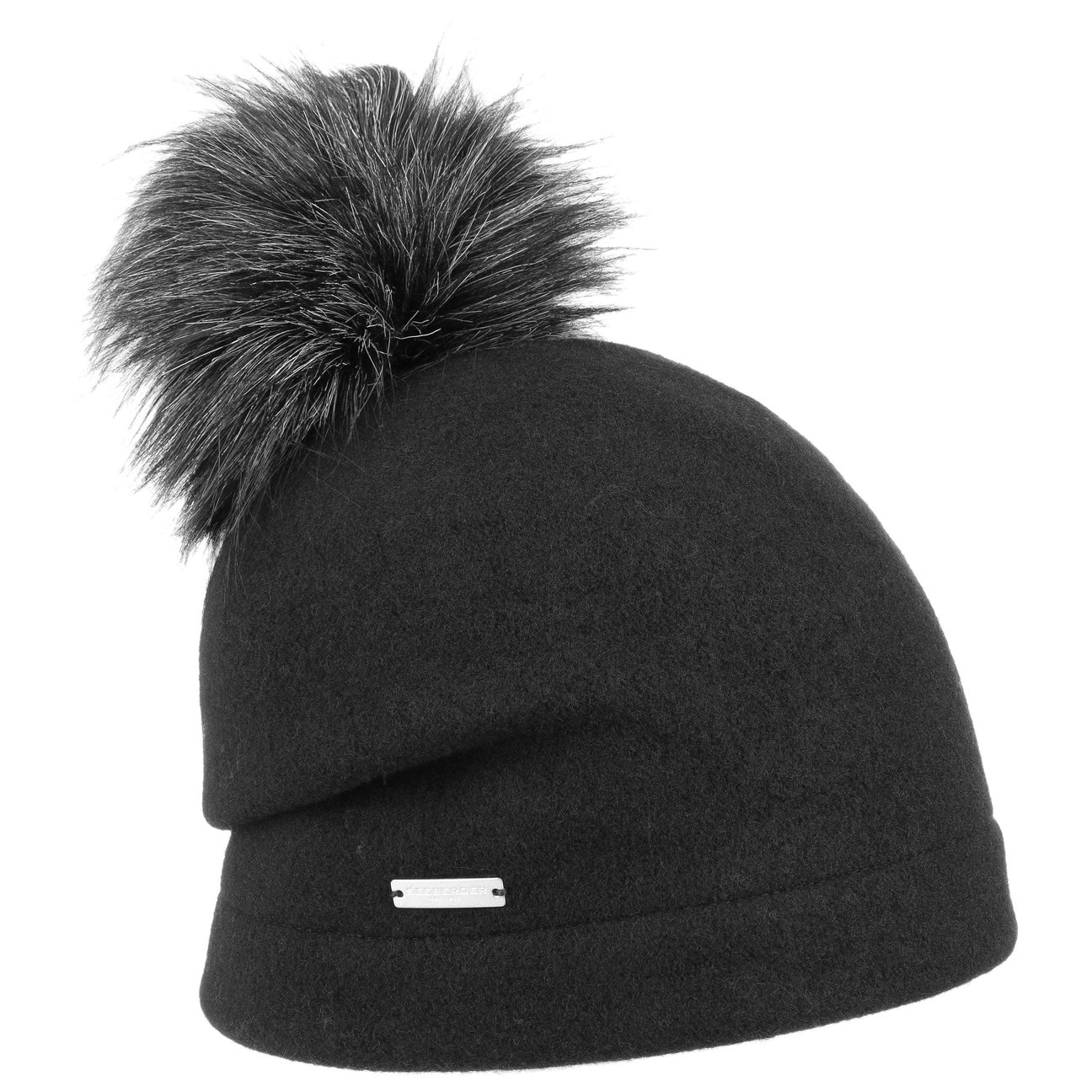 Seeberger Women's Black Tamisa Milled Wool Hat By