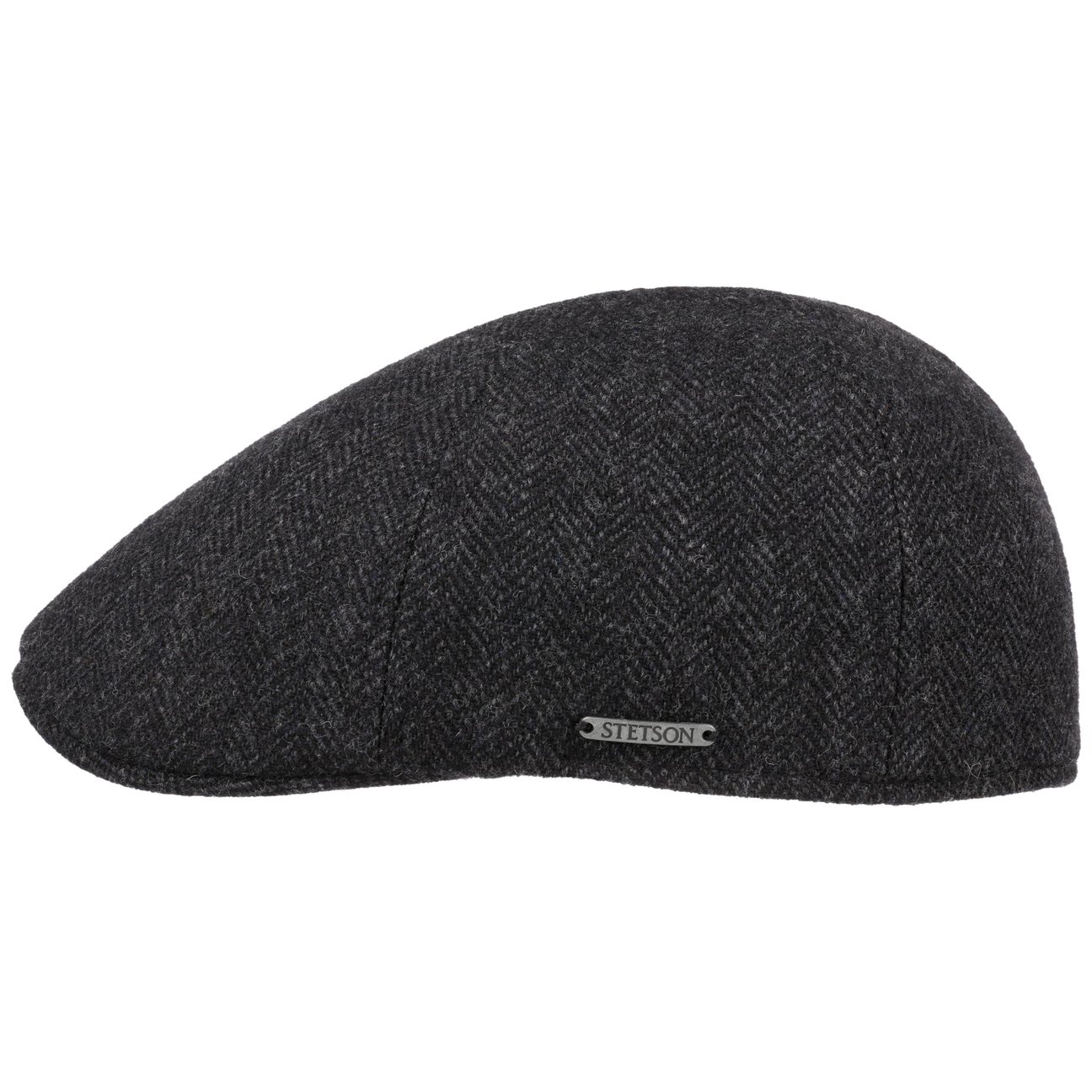 Stetson Men's Black-Grey Texas Wool Herringbone Cap By