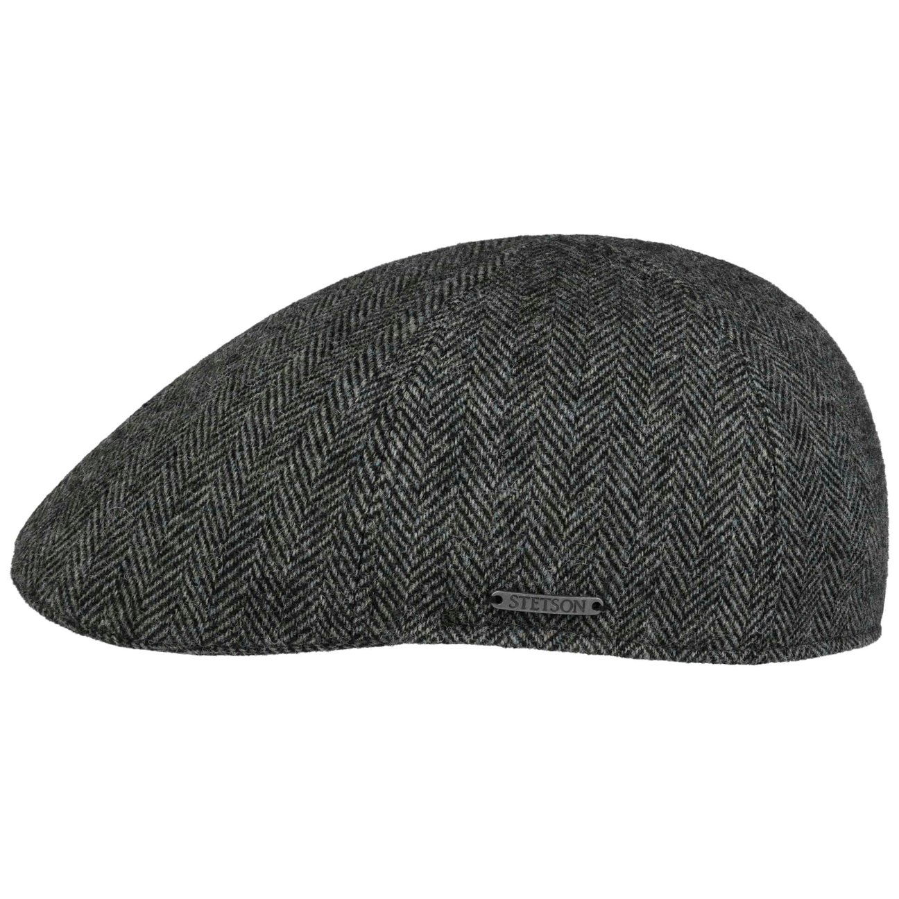 Stetson Men's Dark Grey Texas Wool Herringbone Cap By
