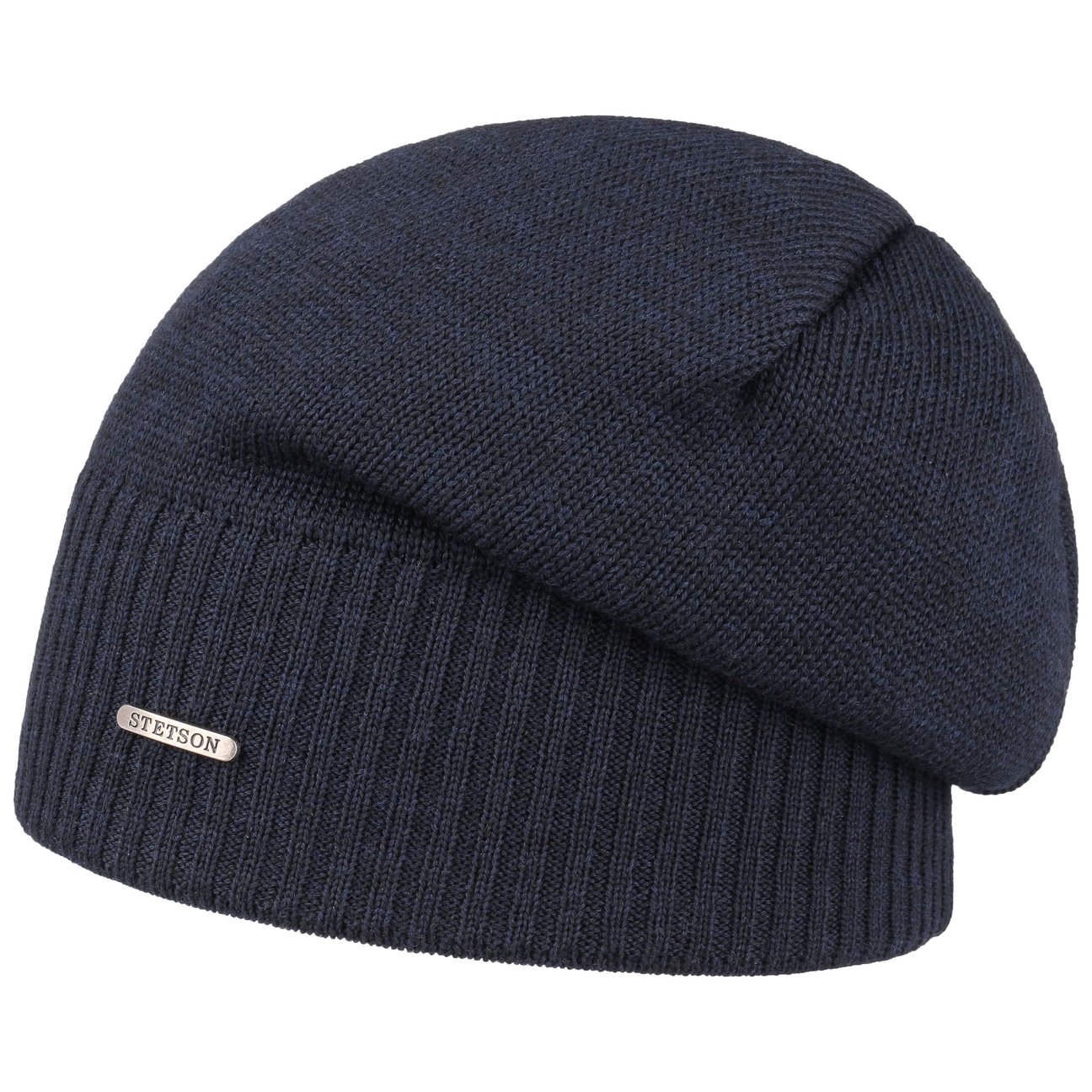 Stetson Women's Navy Wool Merino Oversize Beanie By