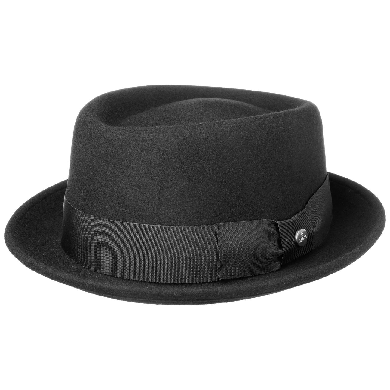Lierys Unisex Black Crushable Pork Pie Hat By