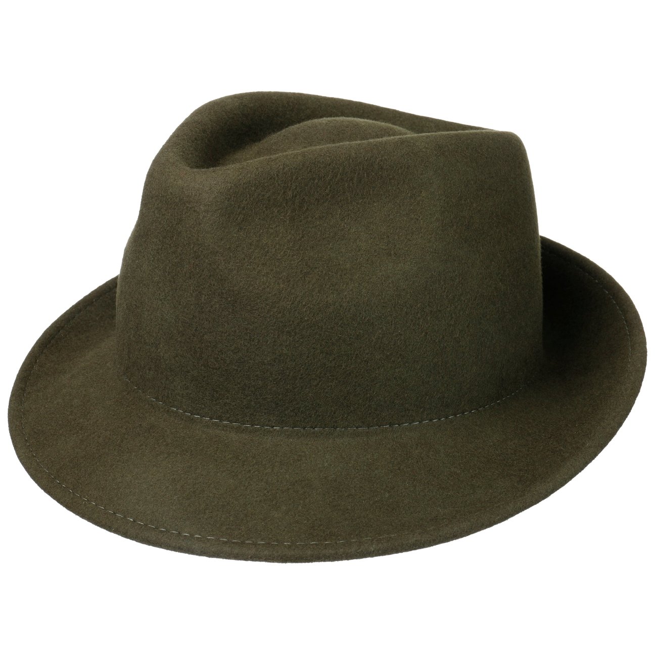Lipodo Women's Olive Uni Trilby Wool Felt Hat By