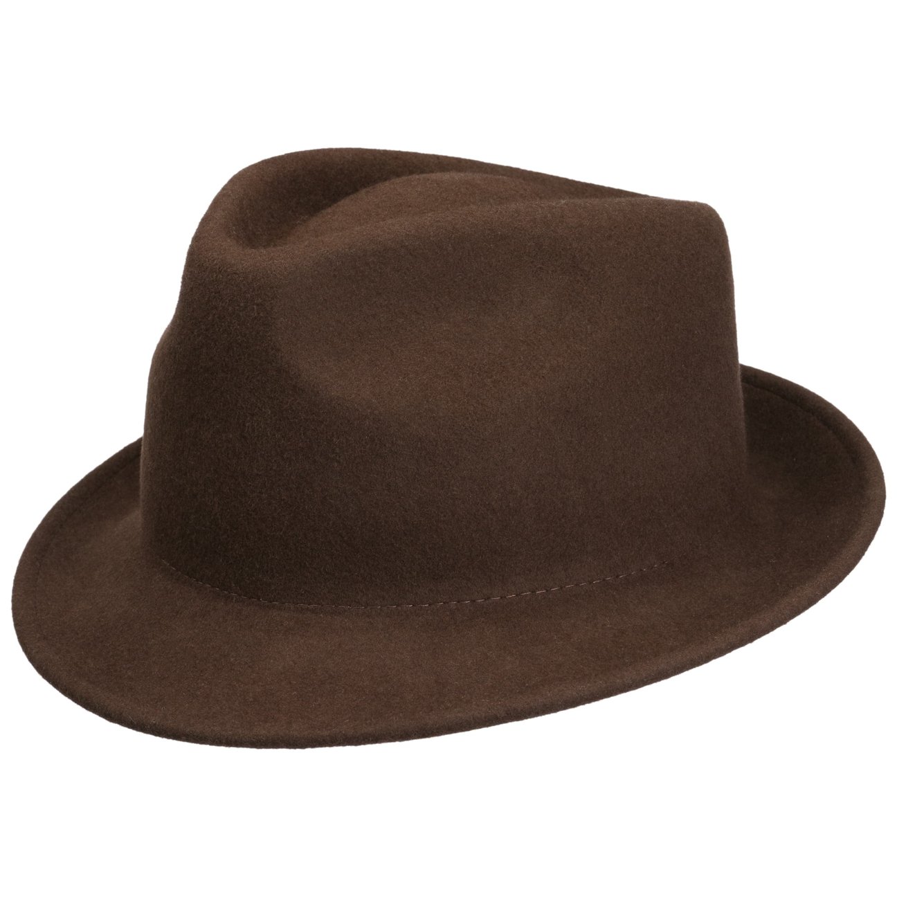 Lipodo Women's Dark Brown Uni Trilby Wool Felt Hat By