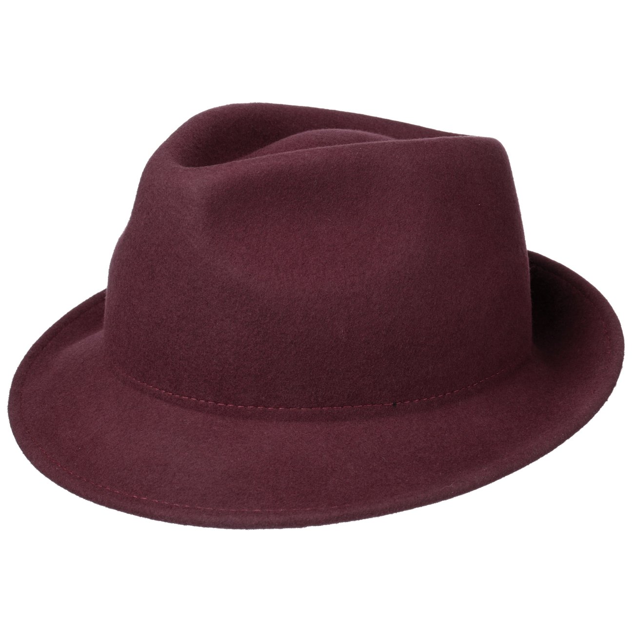 Lipodo Women's Bordeaux Uni Trilby Wool Felt Hat By