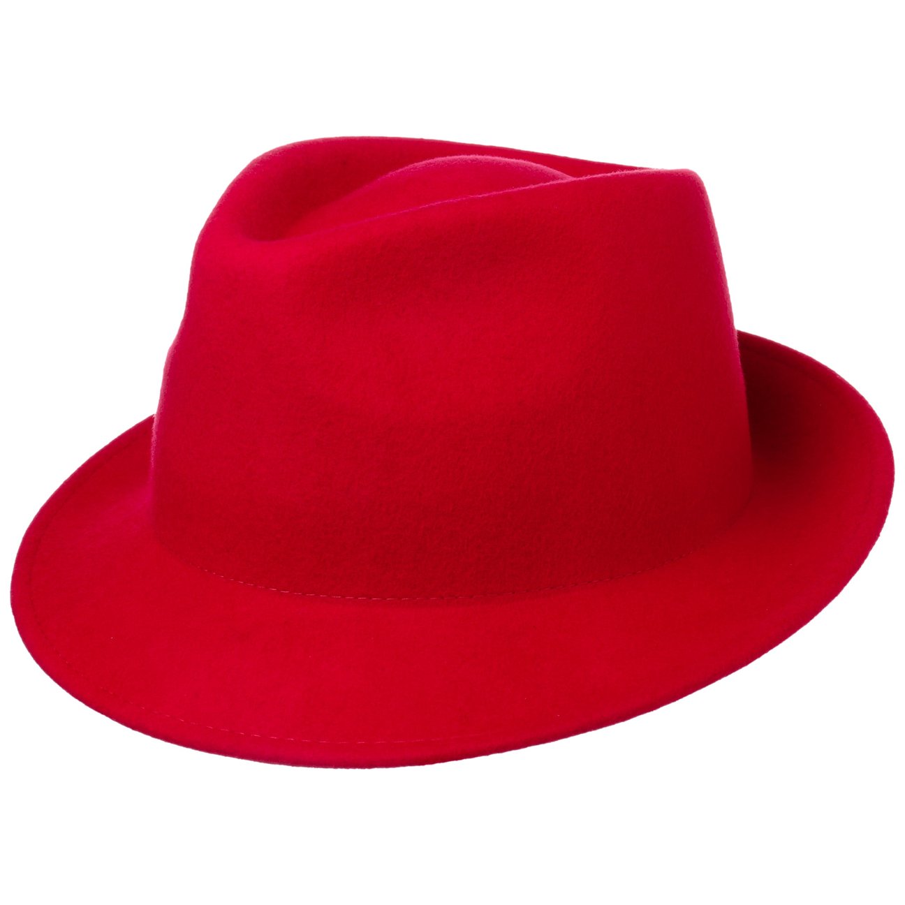 Lipodo Women's Red Uni Trilby Wool Felt Hat By