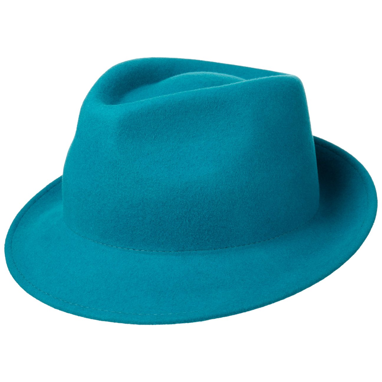 Lipodo Women's Petrol Blue Uni Trilby Wool Felt Hat By