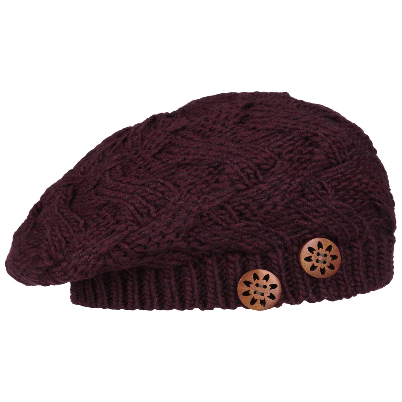 Lierys Women's Bordeaux Jil Knit Beret With Buttons By