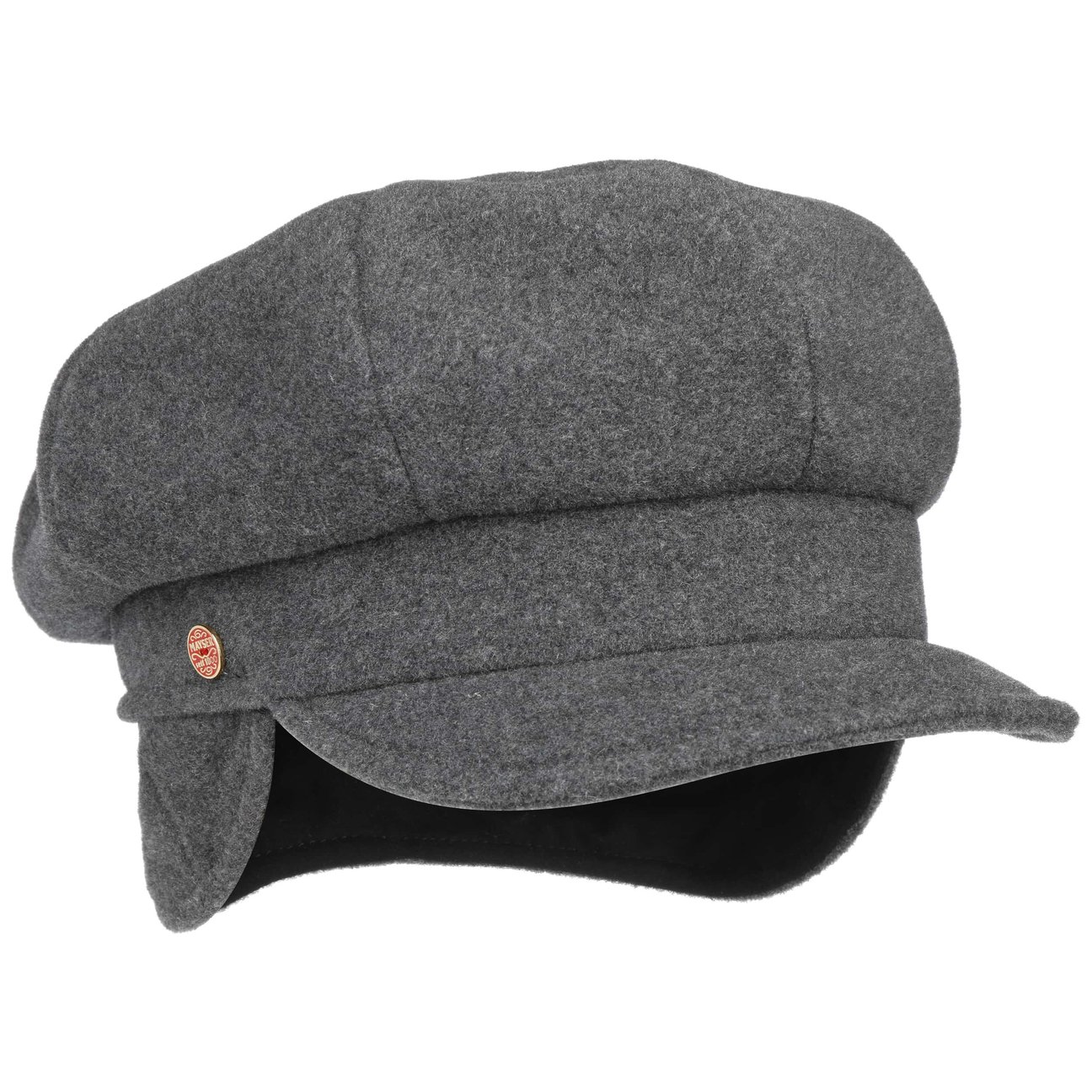 Mayser Girls Anthracite Camilla Newsboy Cap With Ear Flaps By