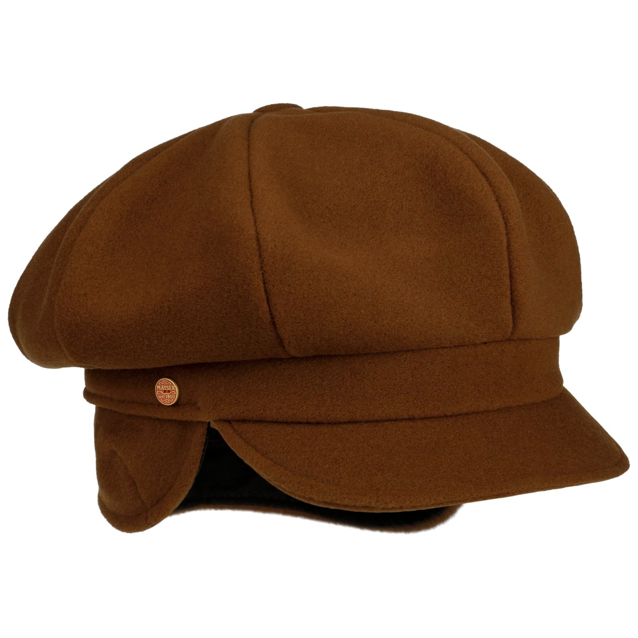 Mayser Girls Light Brown Camilla Newsboy Cap With Ear Flaps By