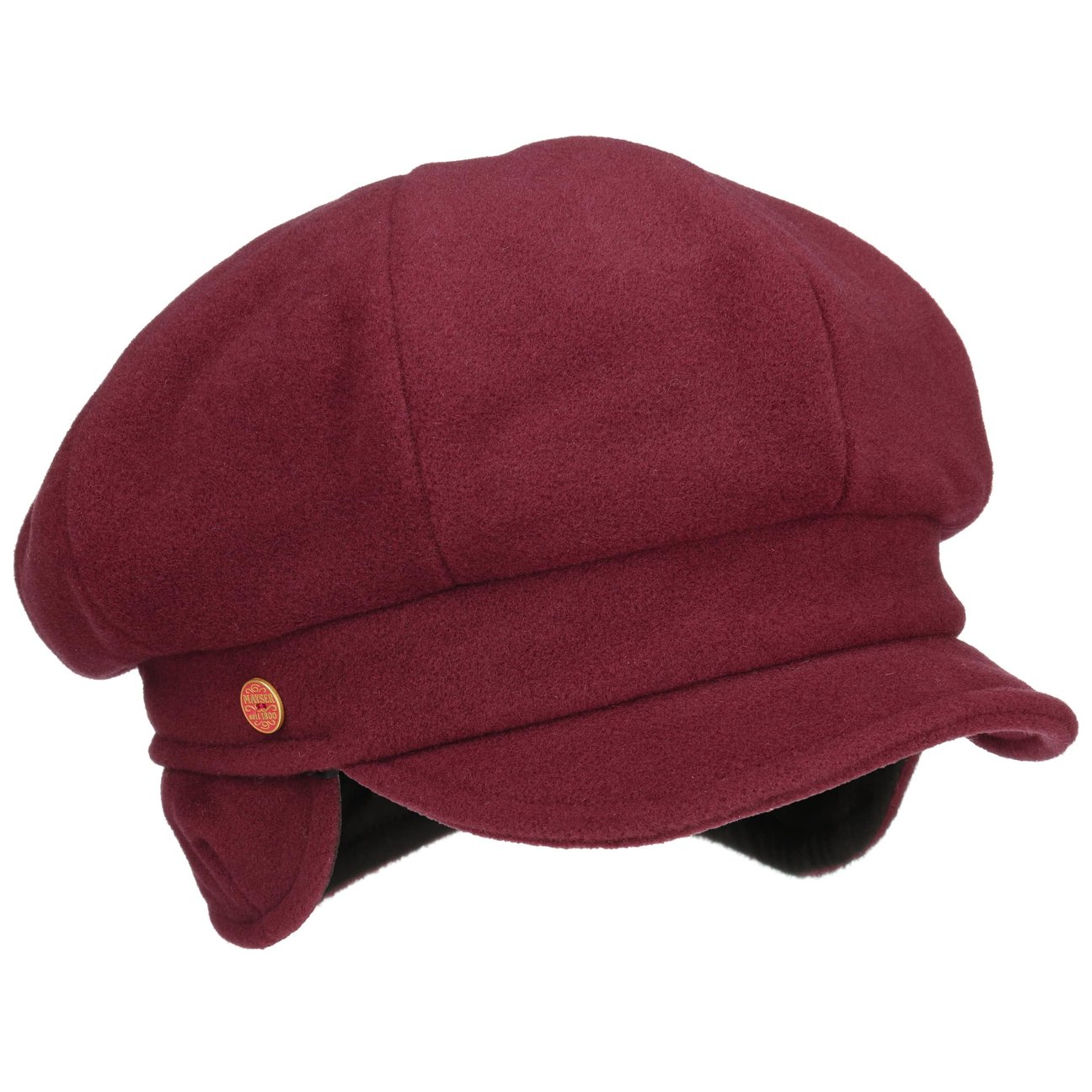 Mayser Girls Bordeaux Camilla Newsboy Cap With Ear Flaps By