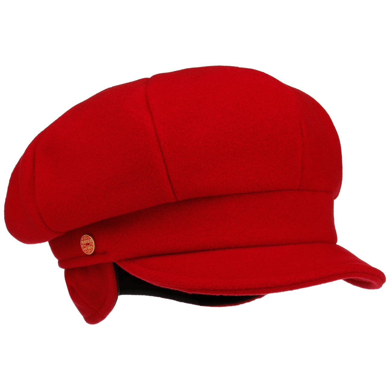 Mayser Girls Red Camilla Newsboy Cap With Ear Flaps By