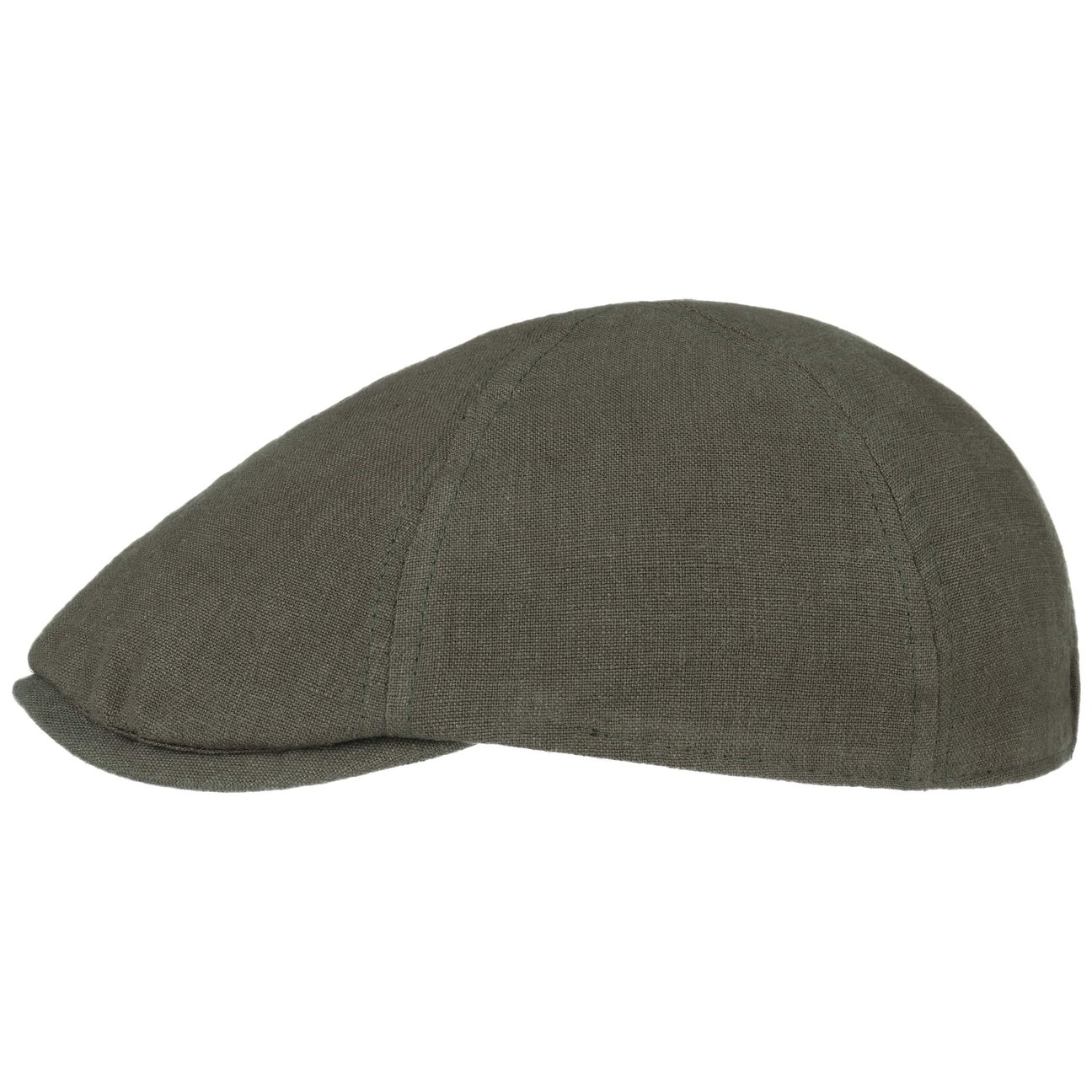 Lipodo Unisex Olive Linen Flat Cap By