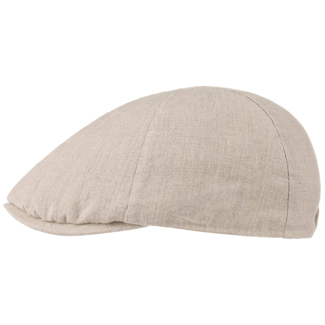 Lipodo Unisex Beige Linen Flat Cap By