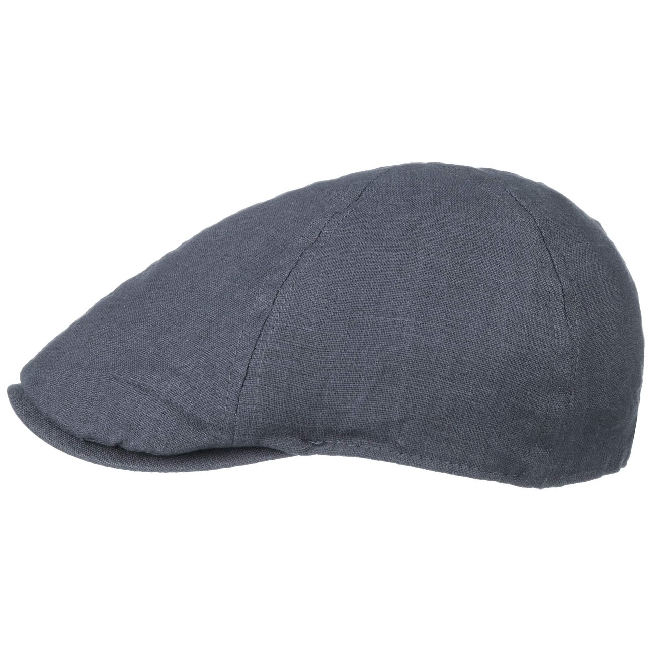 Lipodo Unisex Navy Linen Flat Cap By